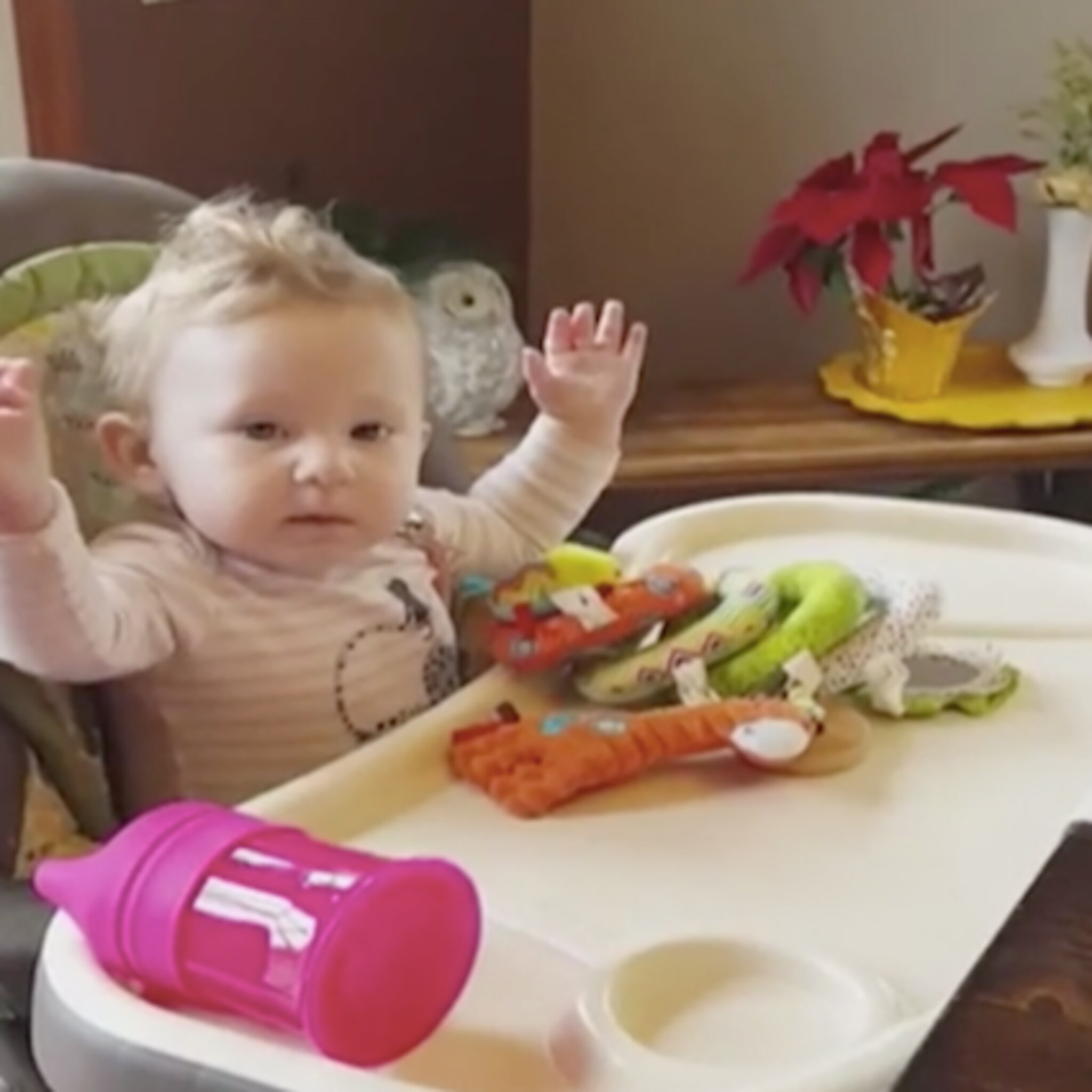 baby zegt eerste woordje maar schrikt zich kapot door reactie moeder