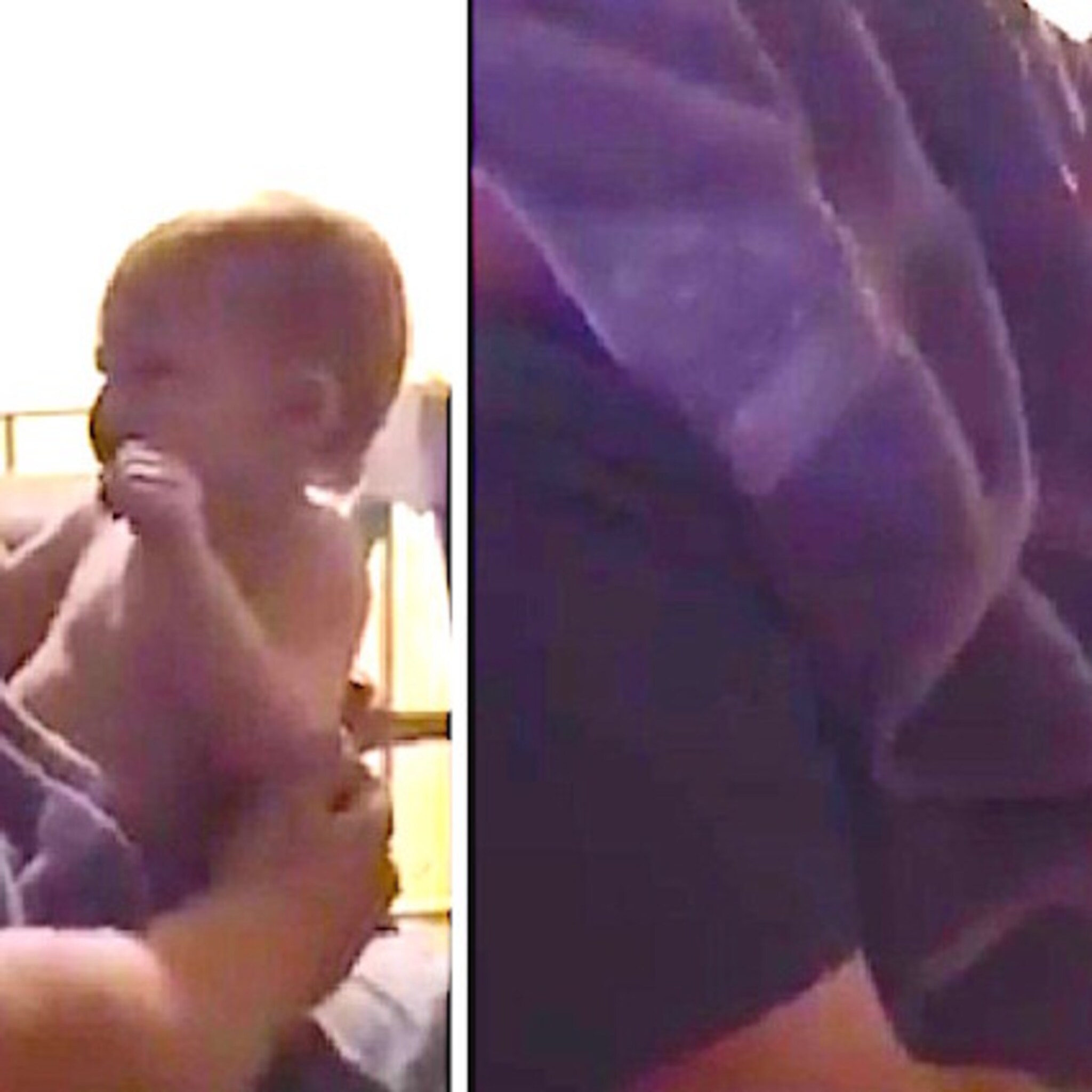 vader scheert gezicht maar baby kan er niet om lachen