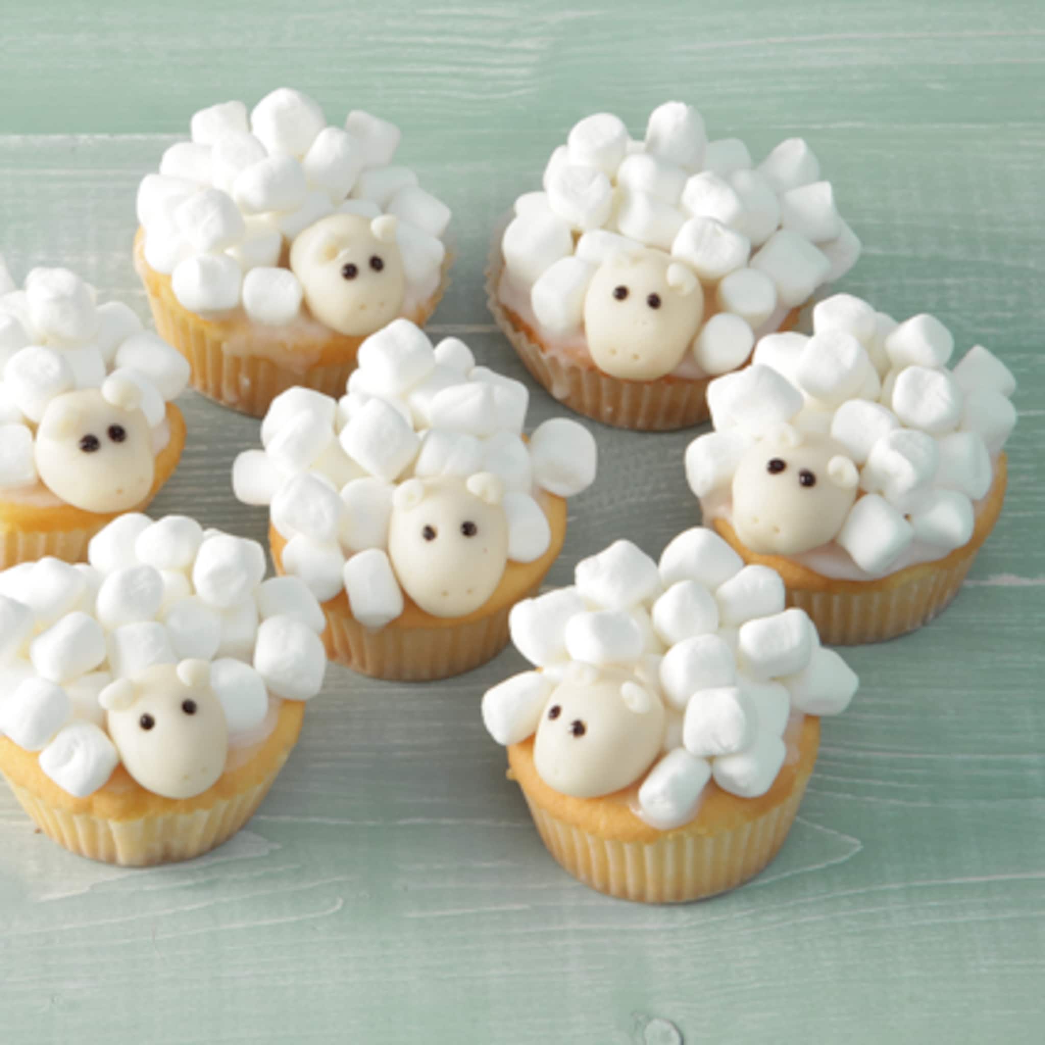 kindertraktatie schapen cupcakes