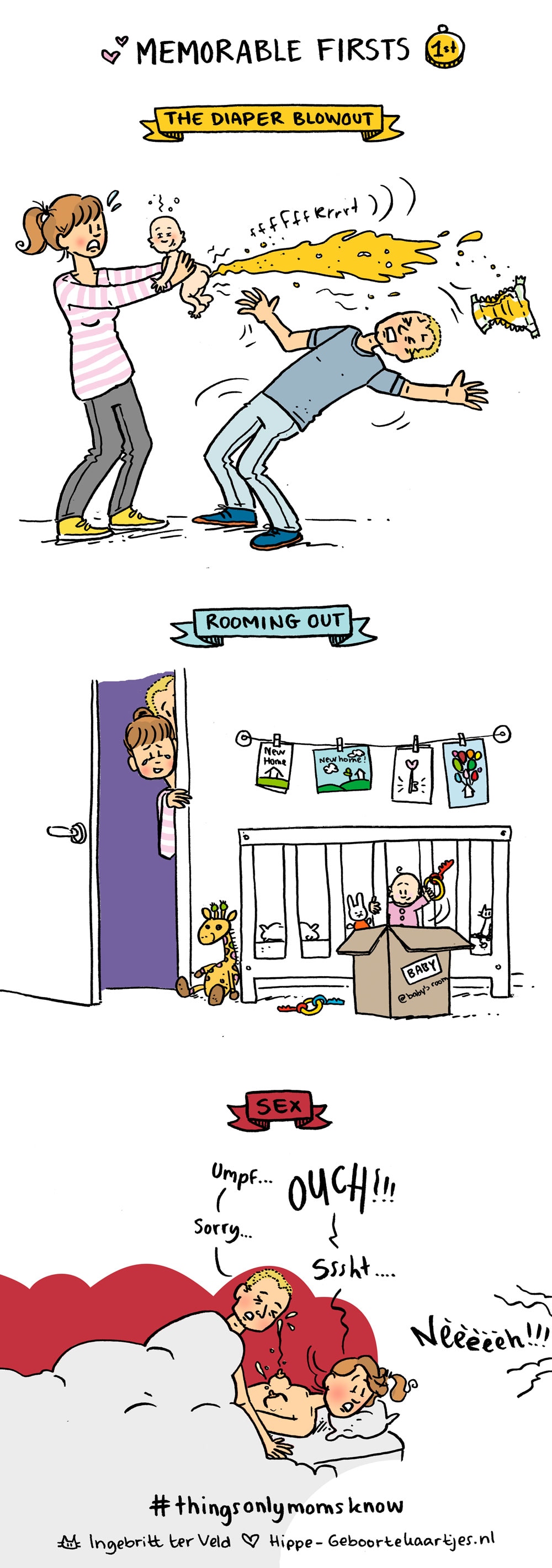 10x hilarische cartoons: van zwangere vrouw tot kersverse moeder Ouders van Nu Redactie
