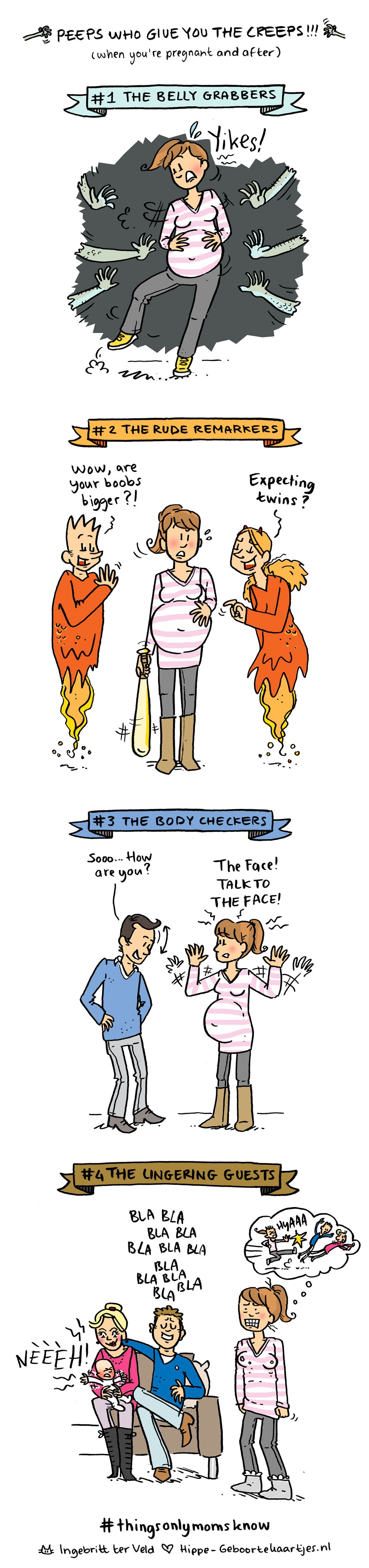 10x hilarische cartoons: van zwangere vrouw tot kersverse moeder Ouders van Nu Redactie