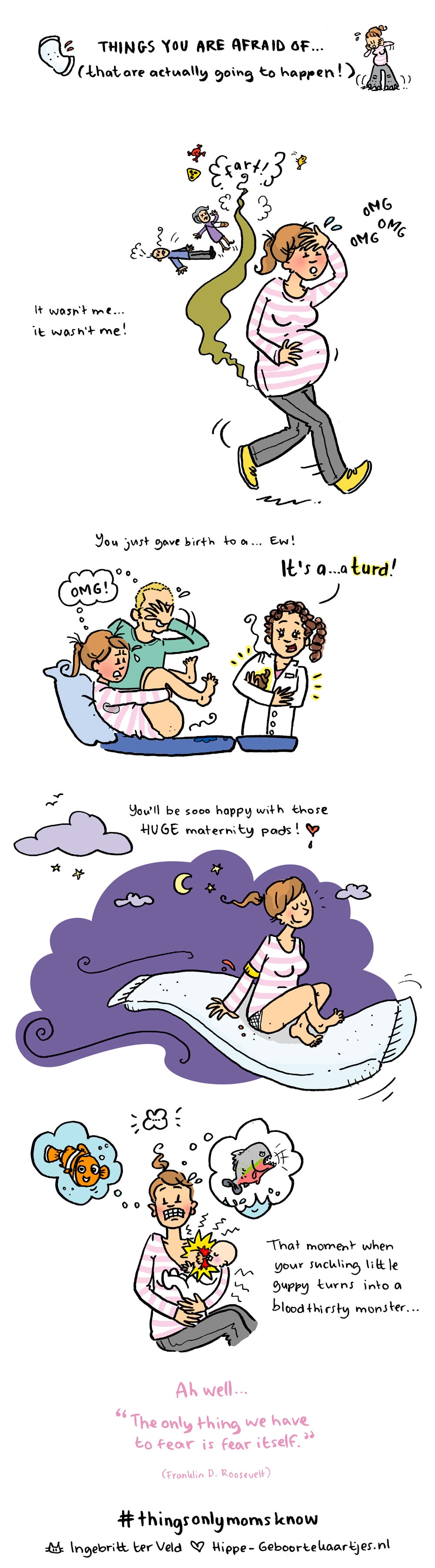 10x hilarische cartoons: van zwangere vrouw tot kersverse moeder Ouders van Nu Redactie