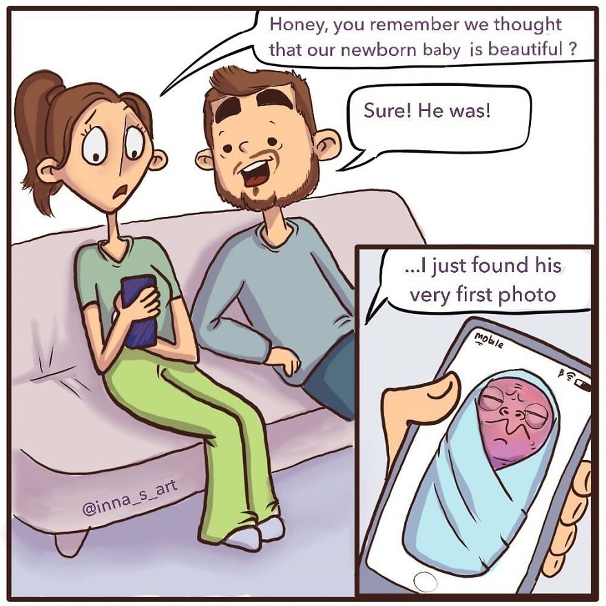 15 goudeerlijke cartoons over het leven met een baby Ouders van Nu Redactie