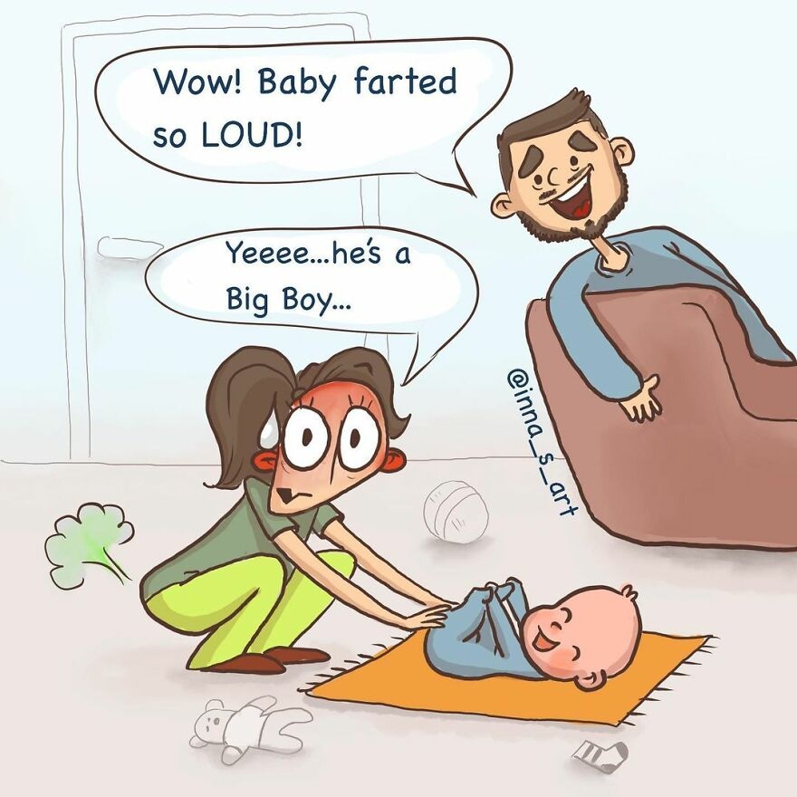 15 goudeerlijke cartoons over het leven met een baby Ouders van Nu Redactie