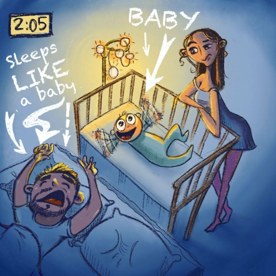 15 goudeerlijke cartoons over het leven met een baby Ouders van Nu Redactie