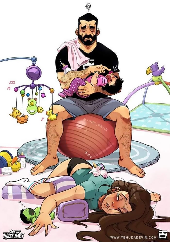 14 herkenbare en té geestige cartoons over het leven van jonge ouders Ouders van Nu Redactie