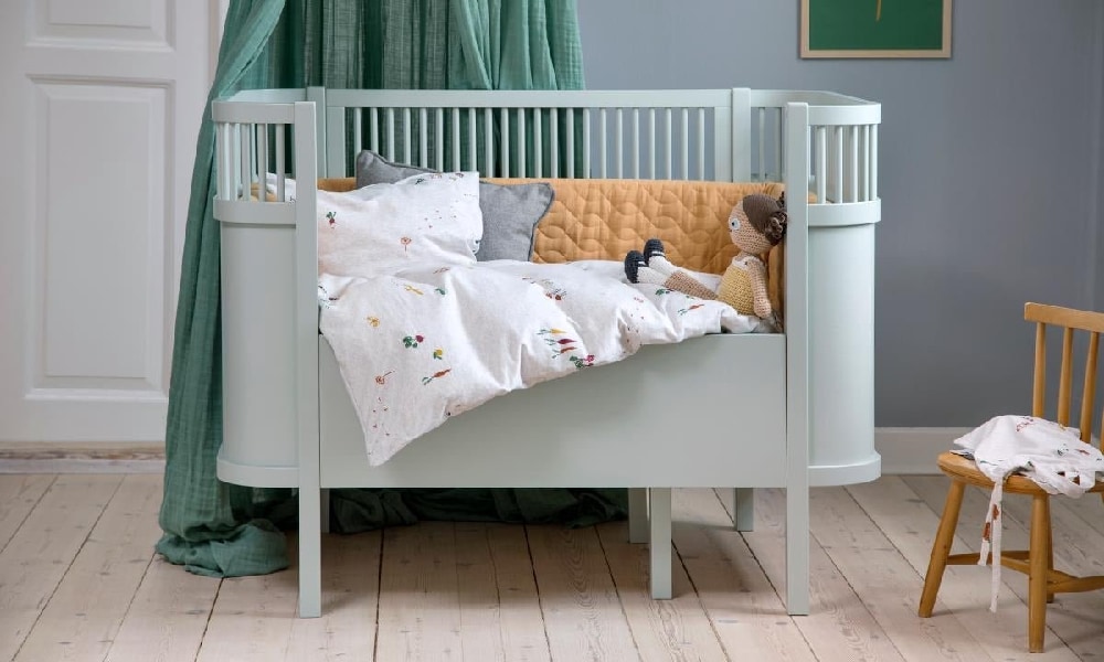 Sebra meegroeibed wit met kinderbeddengoed Sebra