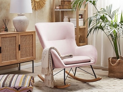 schommelstoel roze Beliani