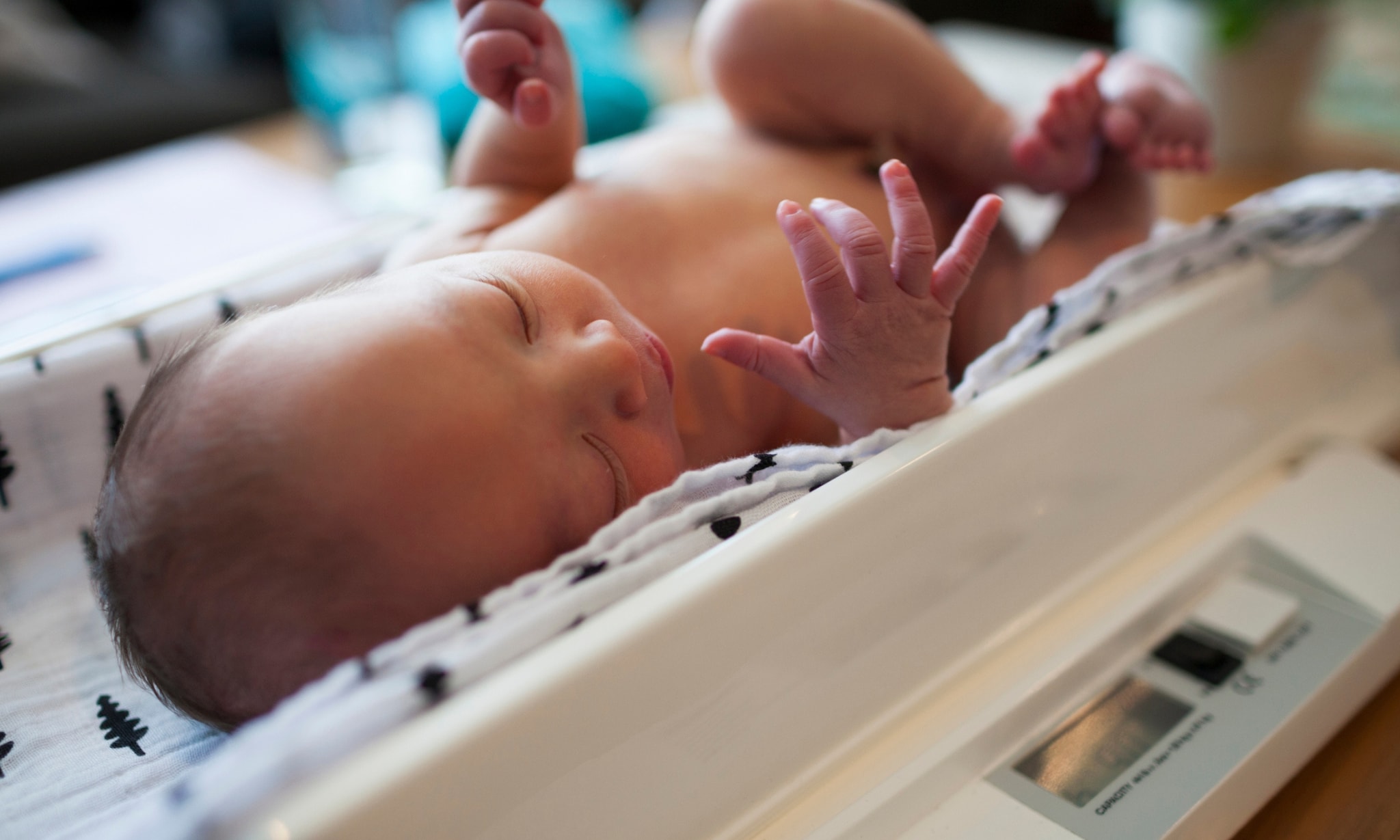 Baby op weegschaal Getty Images