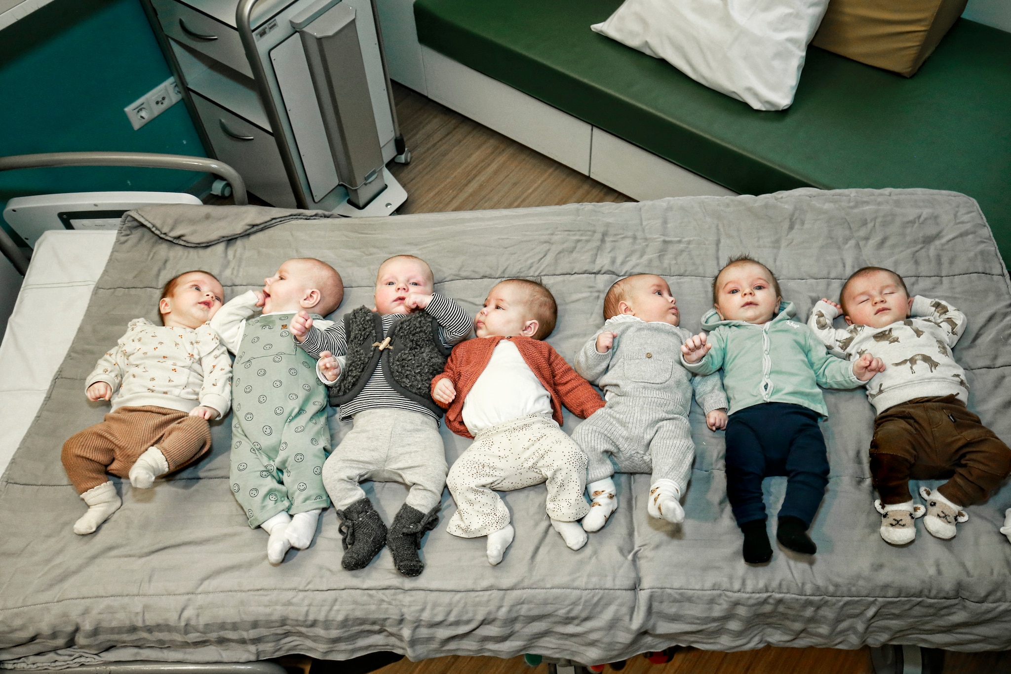 Alle pasgeboren baby’s op een rij. Ruud Voest