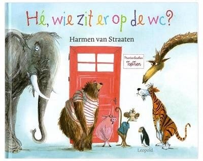 hé wie zit er op de wc Leopold
