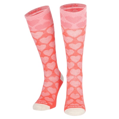 Compressiekousen roze met hartendessin Sockwell Sockwell