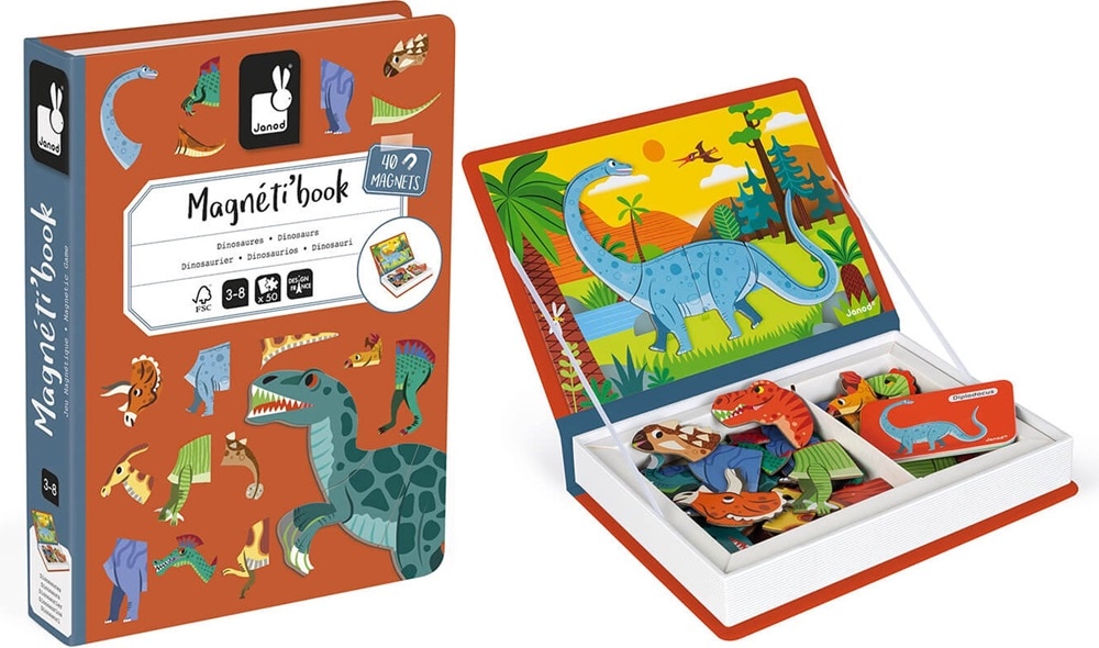 magneetboek dino's Janod