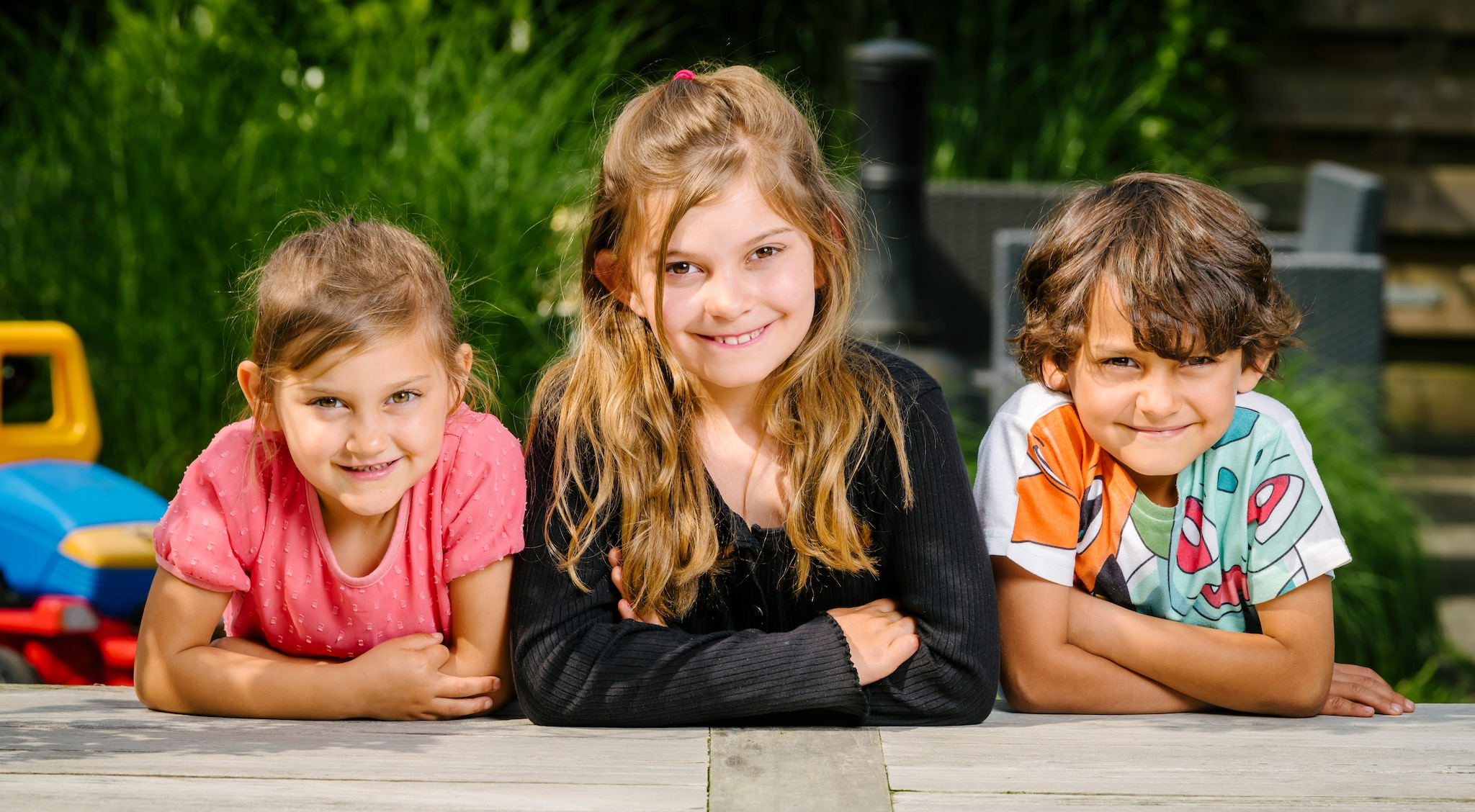 Kinderen Petra (5), Réka (8) en Zoltán (7) van Annemieke en Ronald de Waerdt. Foto: Erik van 't Woud