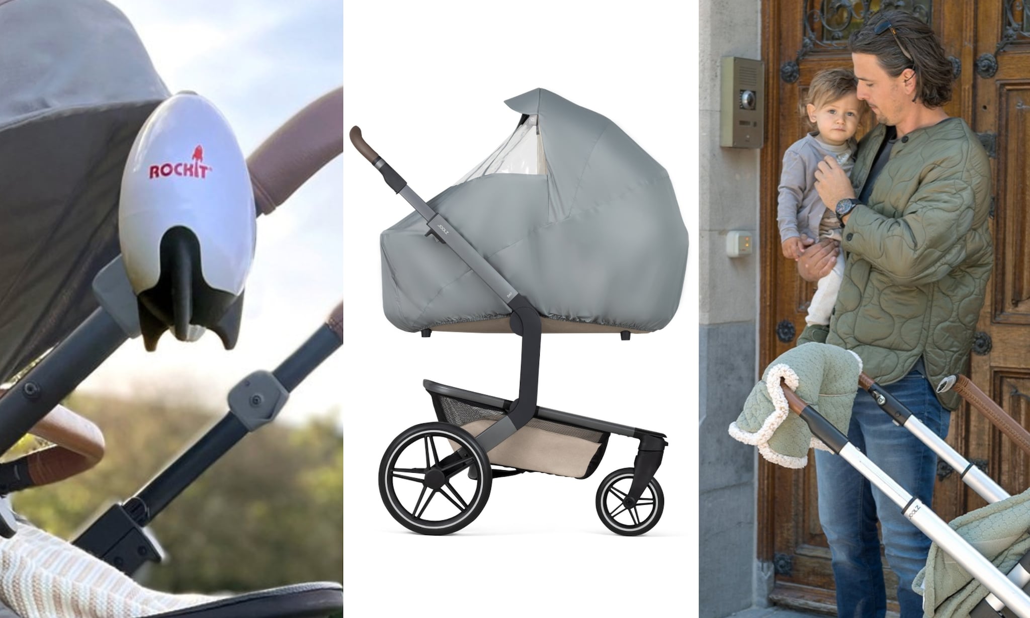 selectie van accessoires voor de kinderwagen Rockit / Joolz / Lodger