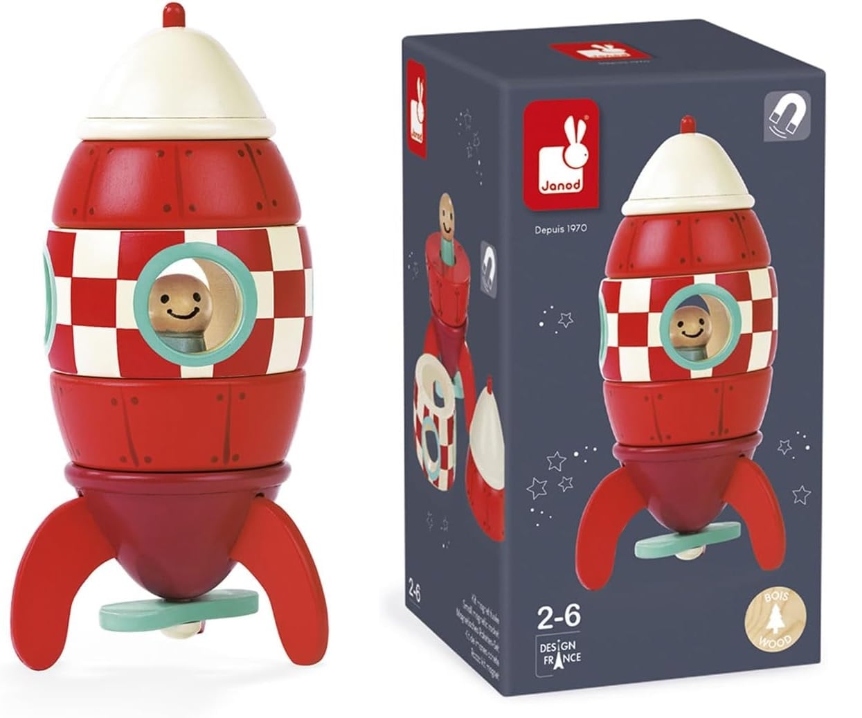 magnetische raketpuzzel janod Janod