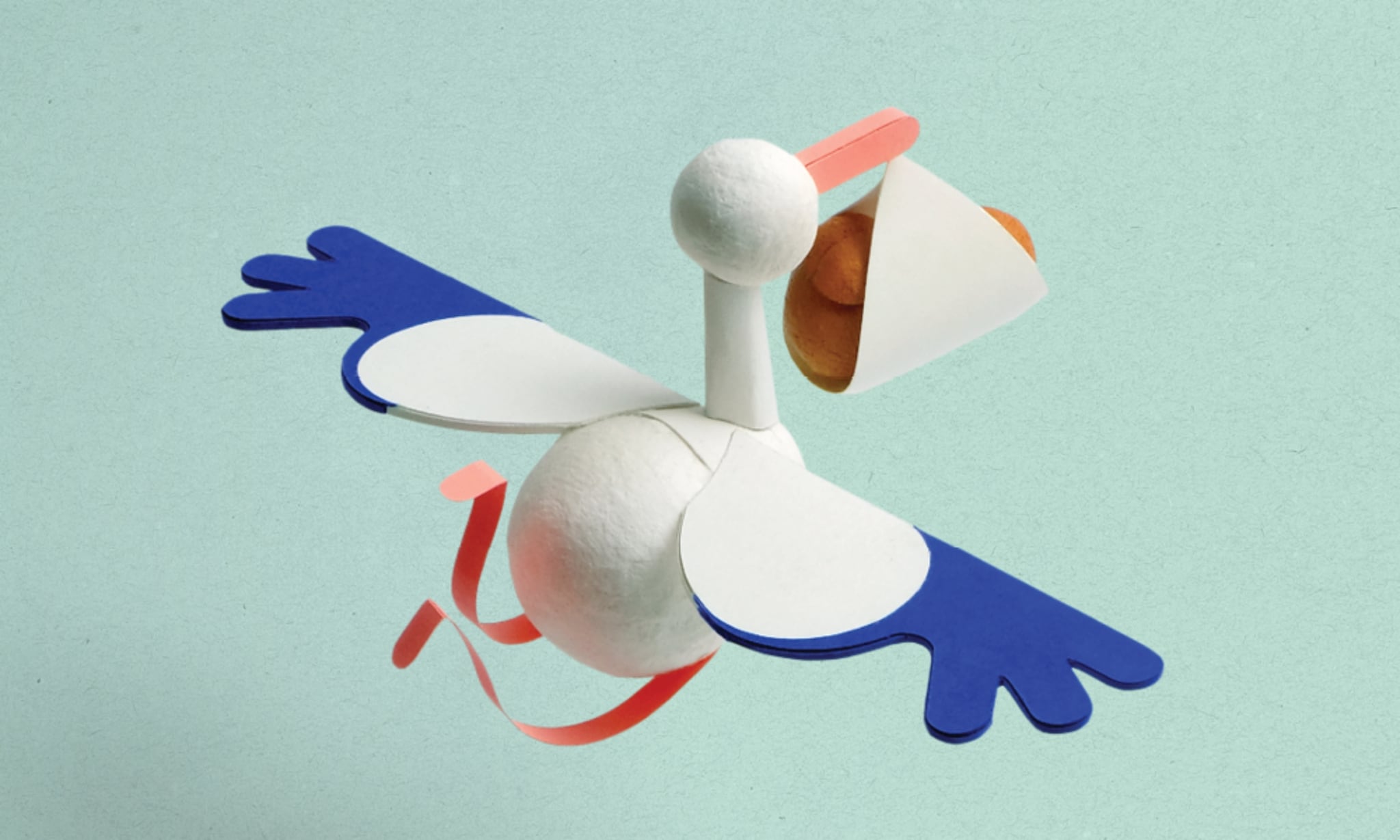 Kraamwerk Ooievaar Turquoise HR Beeld: Anna Bay