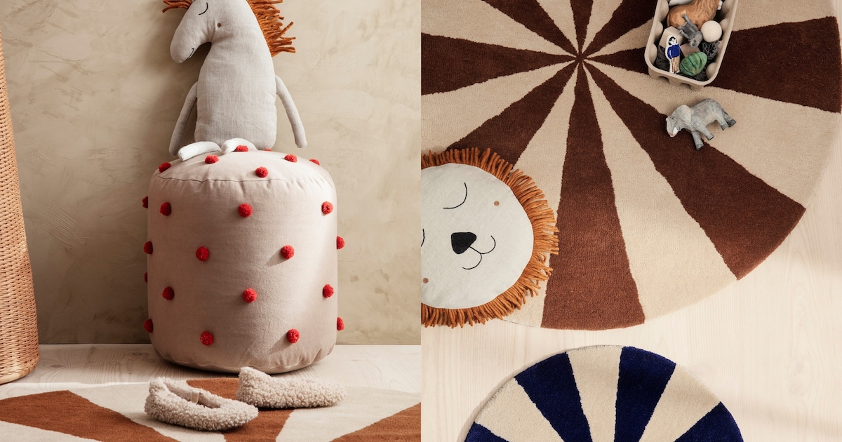 Paco Home Laagpolig vloerkleed voor de kinderkamer, lama, bergen, kindermotief