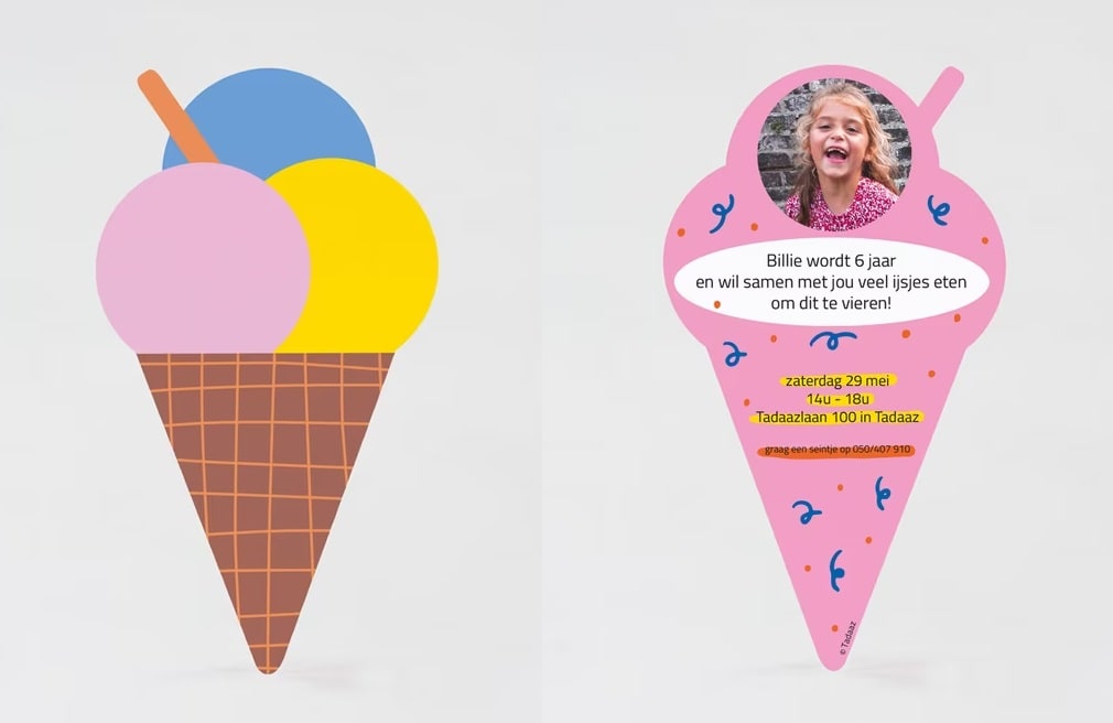 ijsje uitnodiging kinderfeestje Wonderwalls