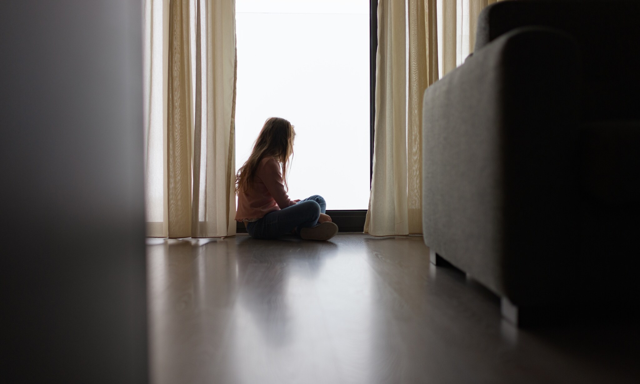 Schoolkind zit thuis, dit is niet het meisje uit het interview. Getty Images