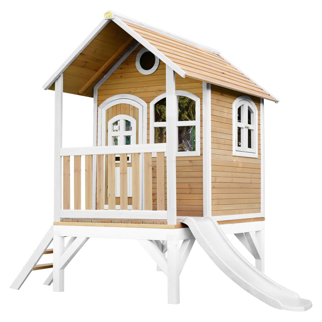 axi houten speelhuisje met glijbaan Axi