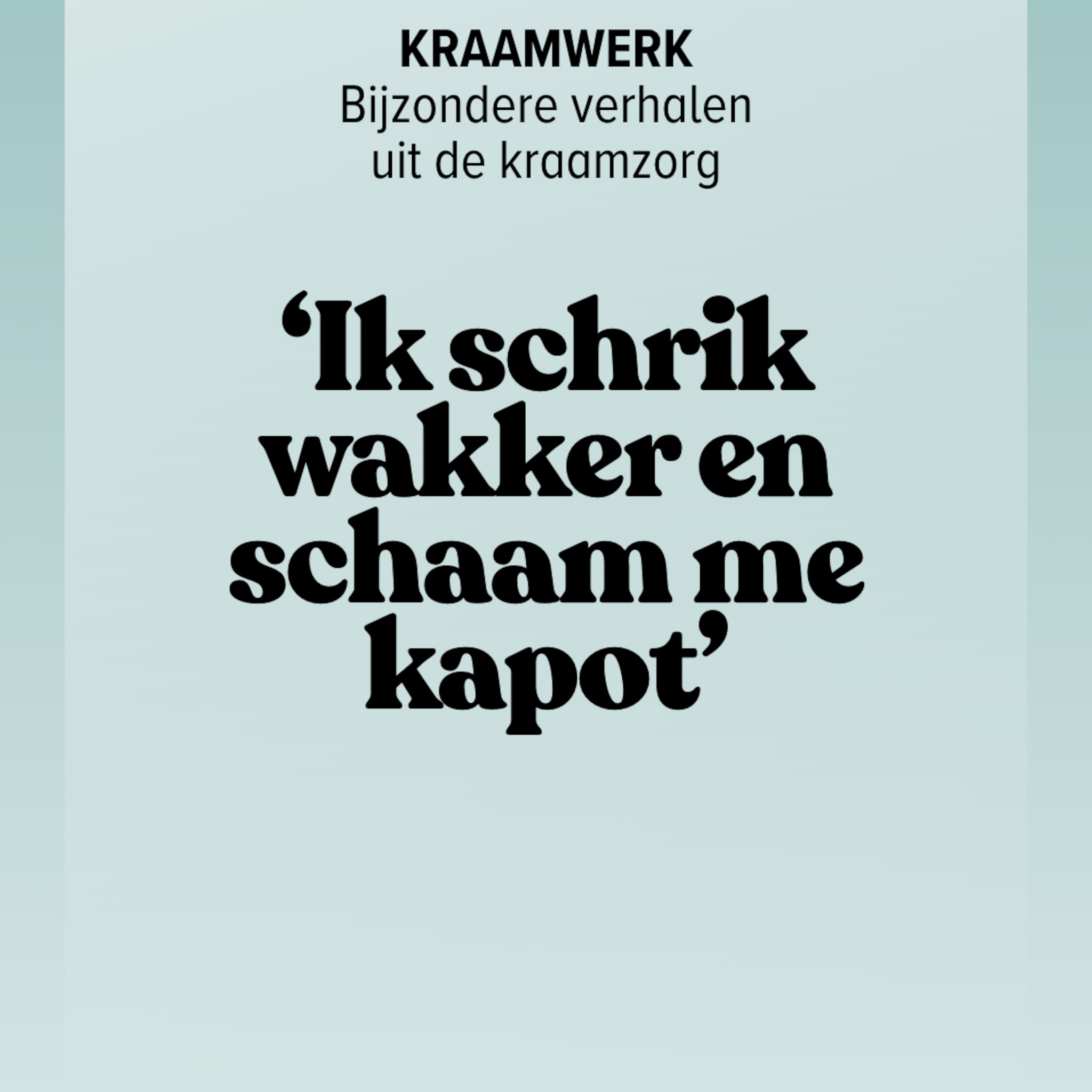 Kraamwerk - in slaap gevallen