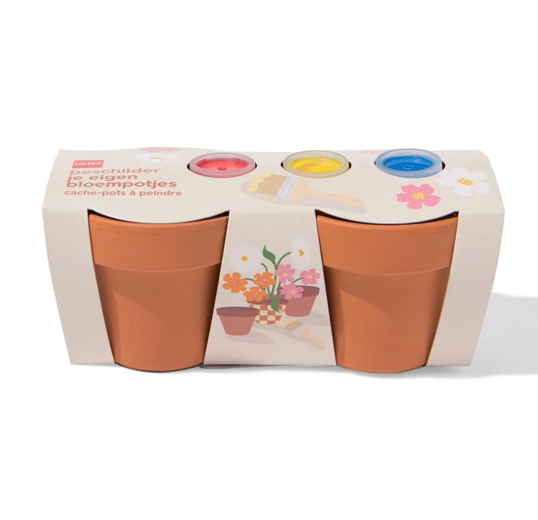 bloempotjes beschilderen HEMA