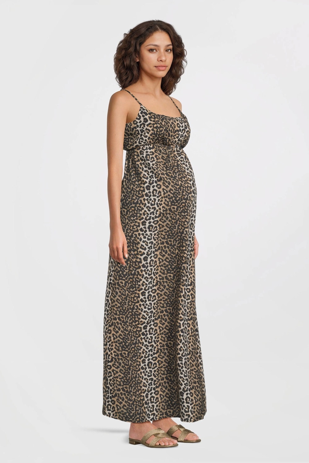 Maxi jurk met panterprint Only MATERNITY