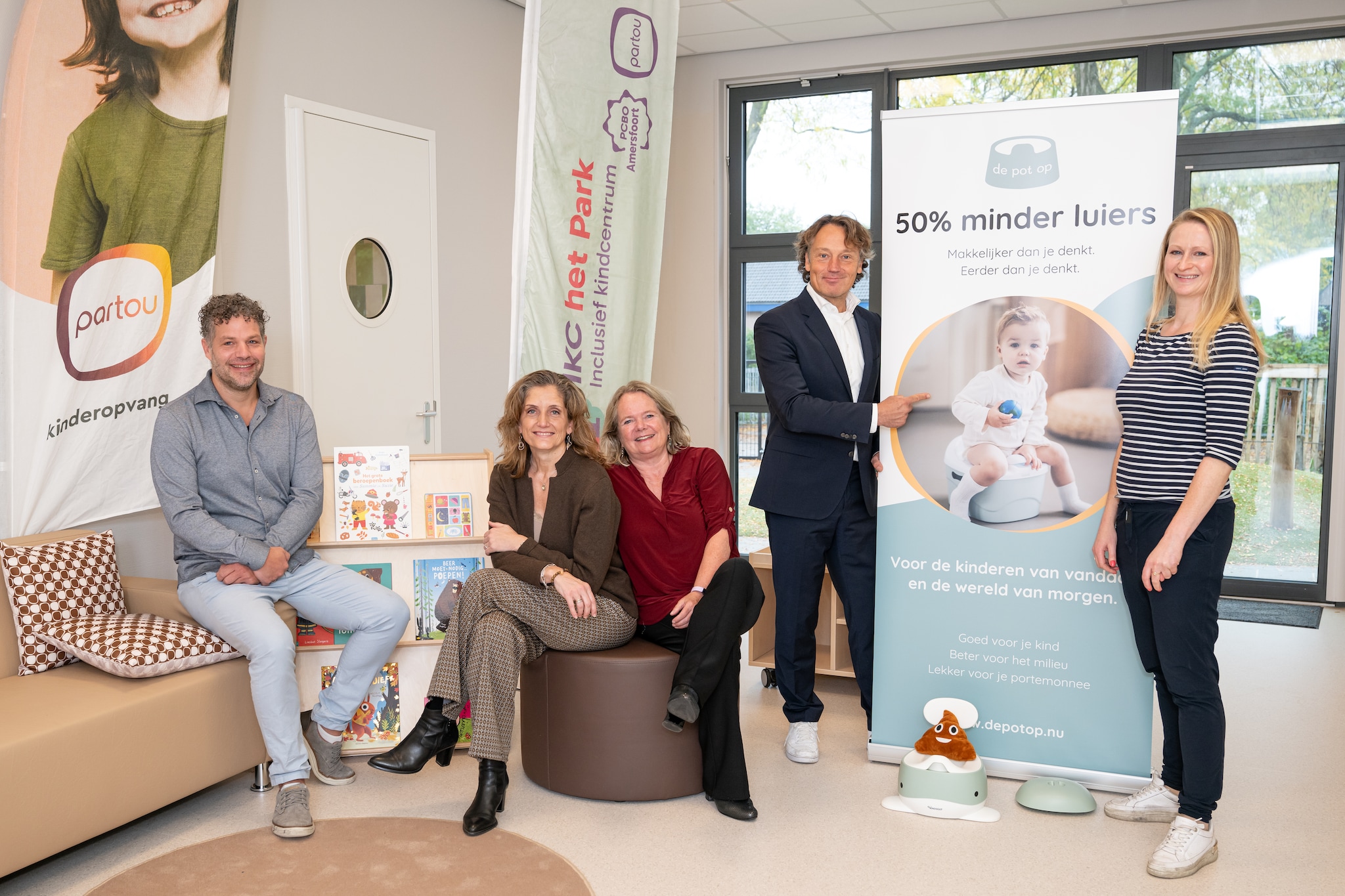 Bij kinderopvang Partou in Amersfoort was maandag de start voor een campagne om zindelijkheidstrainingen aan te bieden. Nico Brons