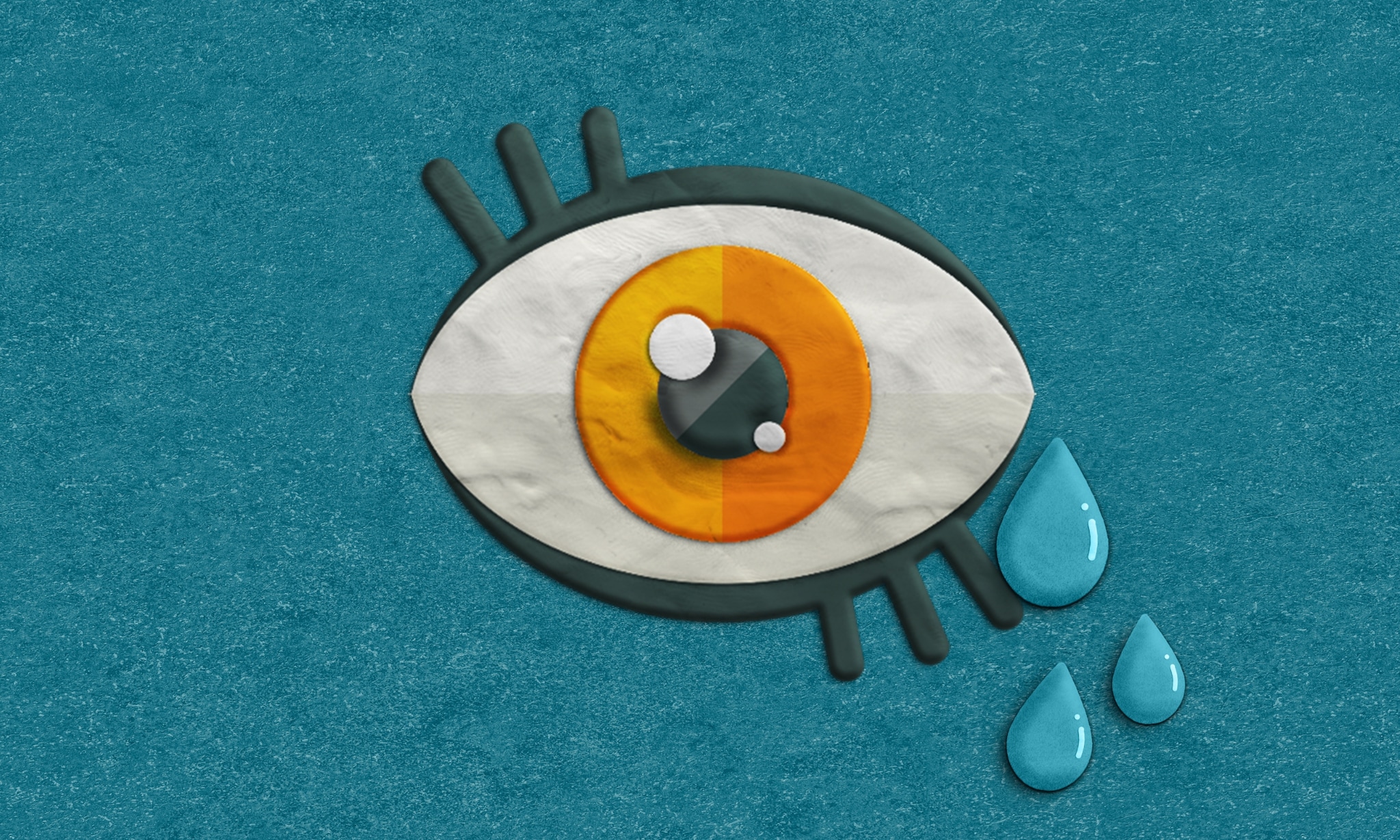 Vilten oog met tranen. Getty Images