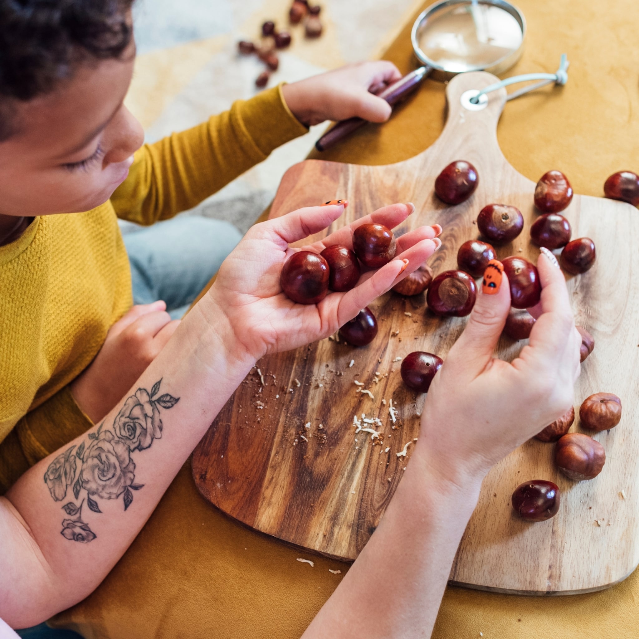 inspiratie makkelijk knutselen kastanjes
