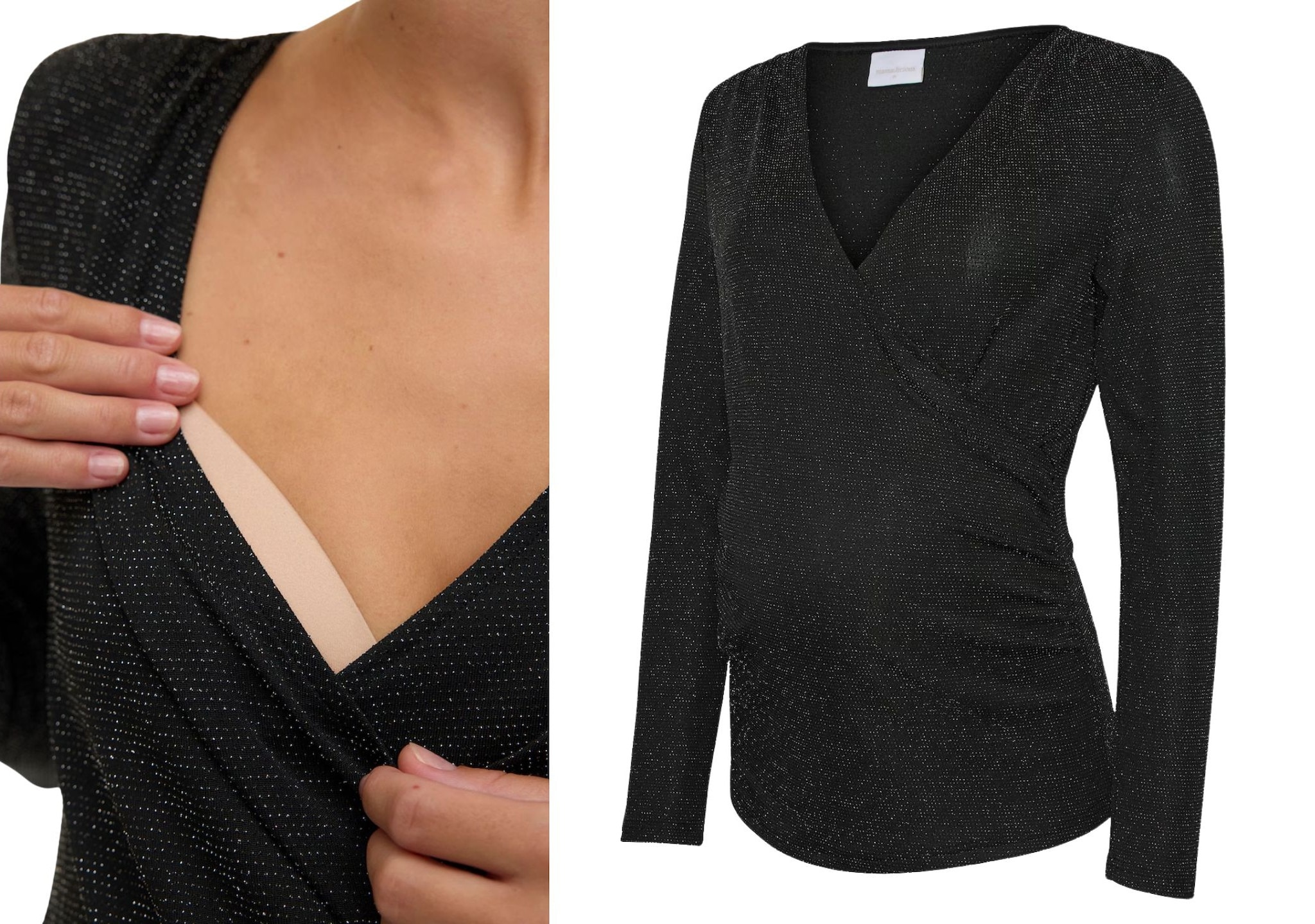 Mamalicious glittertop met borstvoedingsfunctie Mamalicious