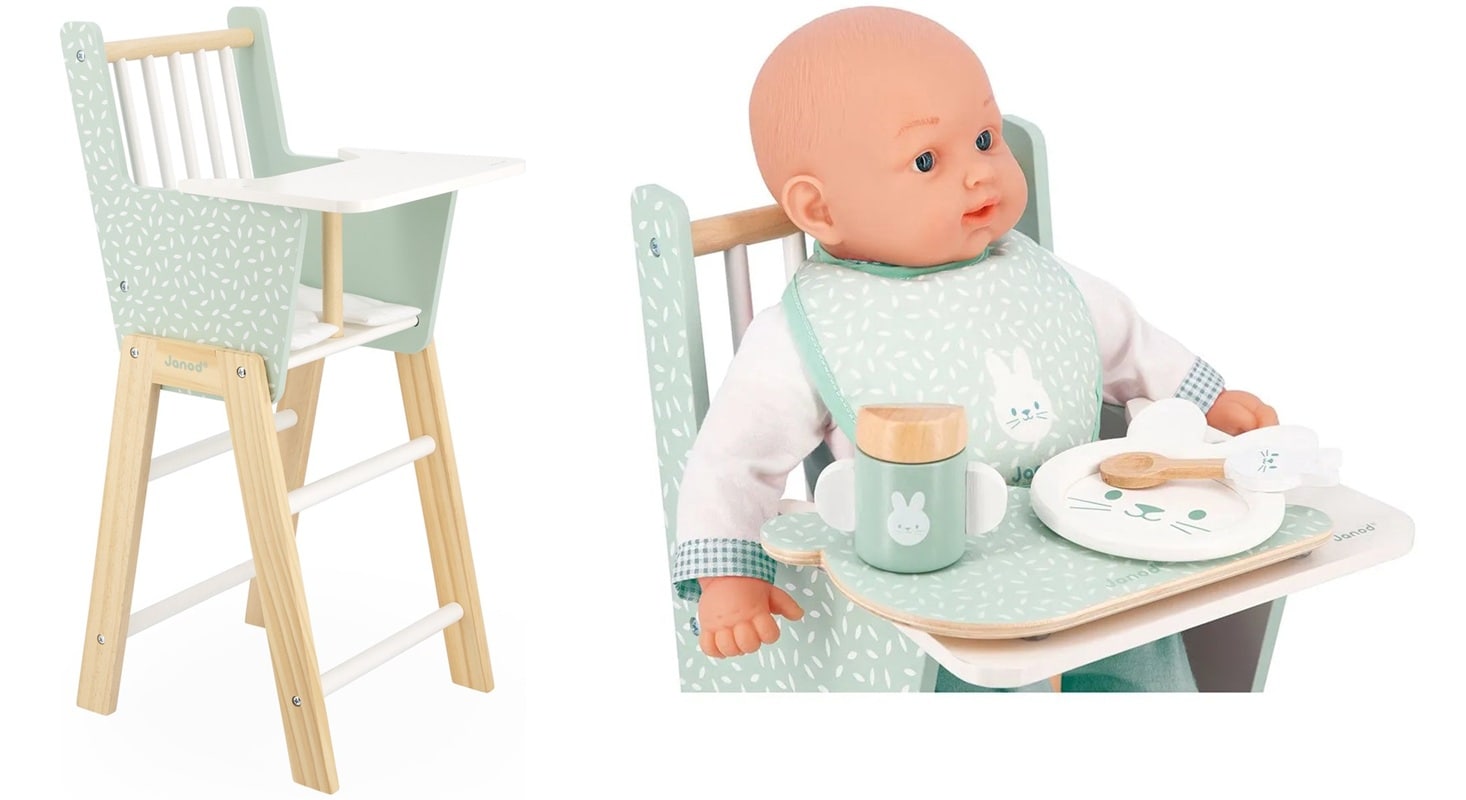 Janod poppenspeelgoed, kinderstoel Janod