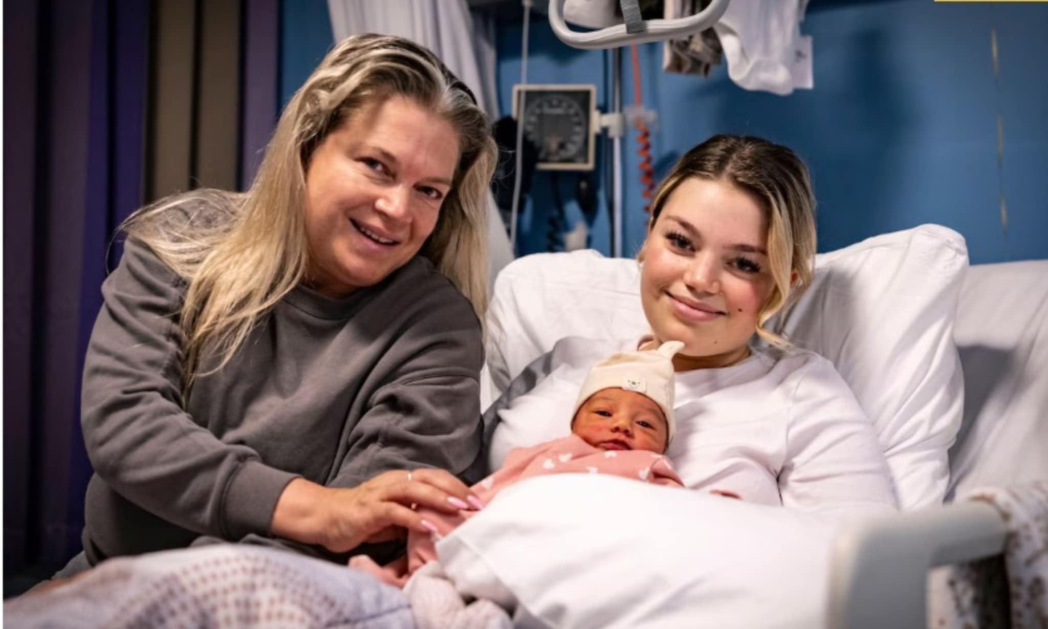 Yasmine werd geboren op een bijzondere datum, dezelfde als moeder Demi (rechts) en oma Bianca. Robin Hilberink