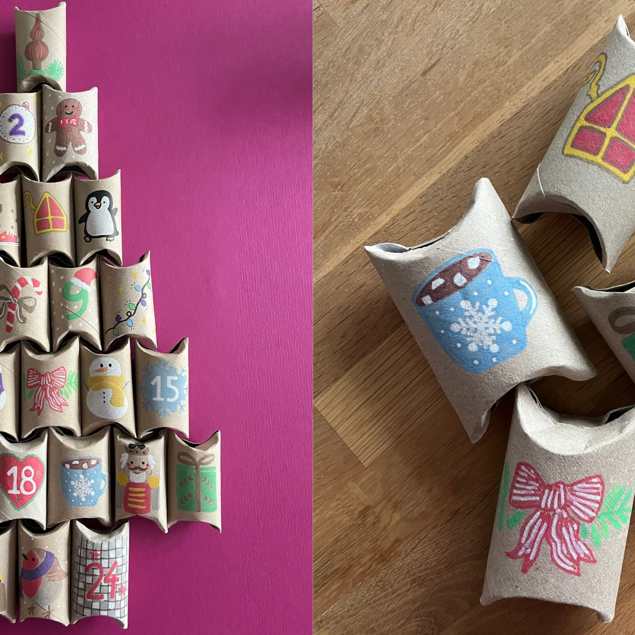 adventskalender knutselen wc rollen