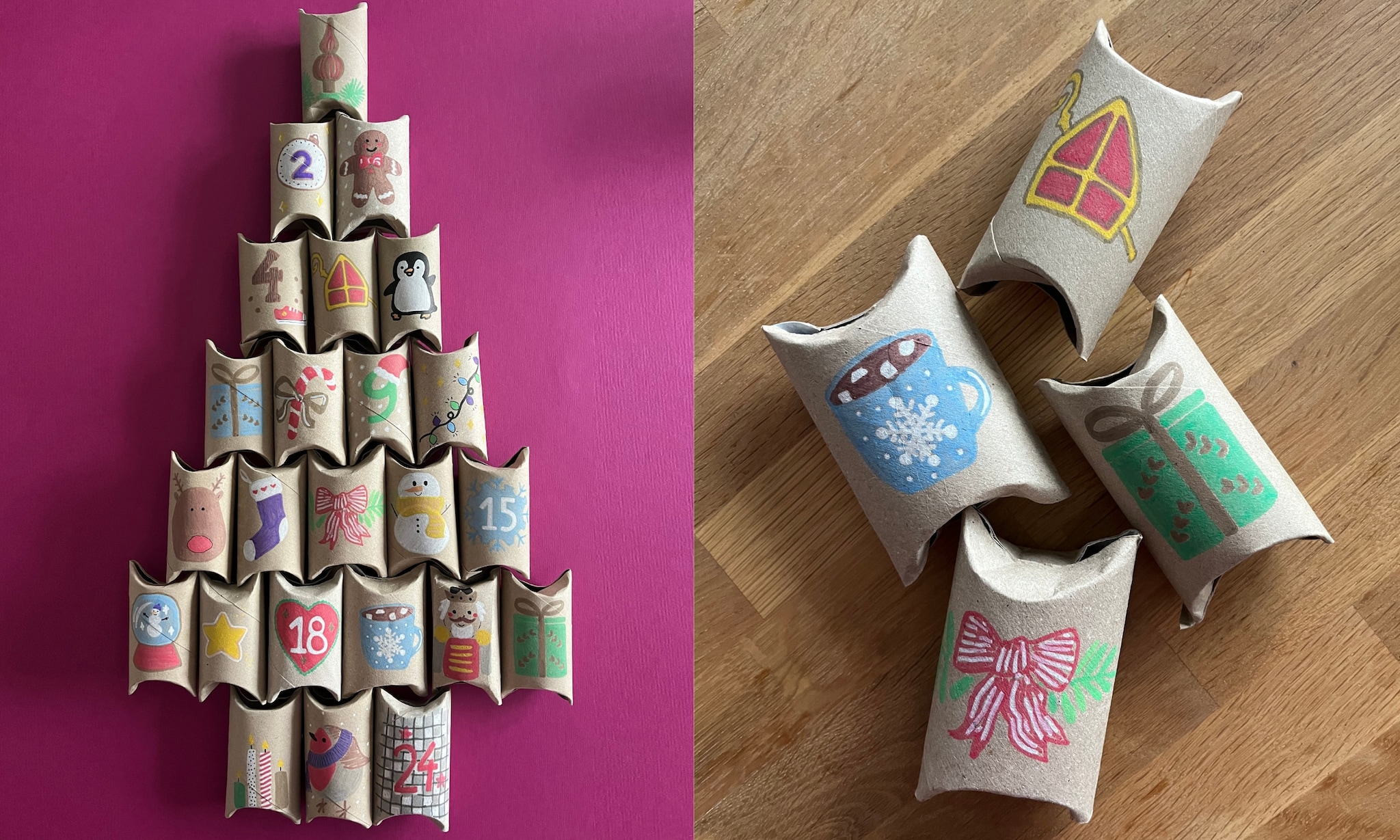 Zo maak je zelf een adventskalender van wc-rollen Ouders van Nu