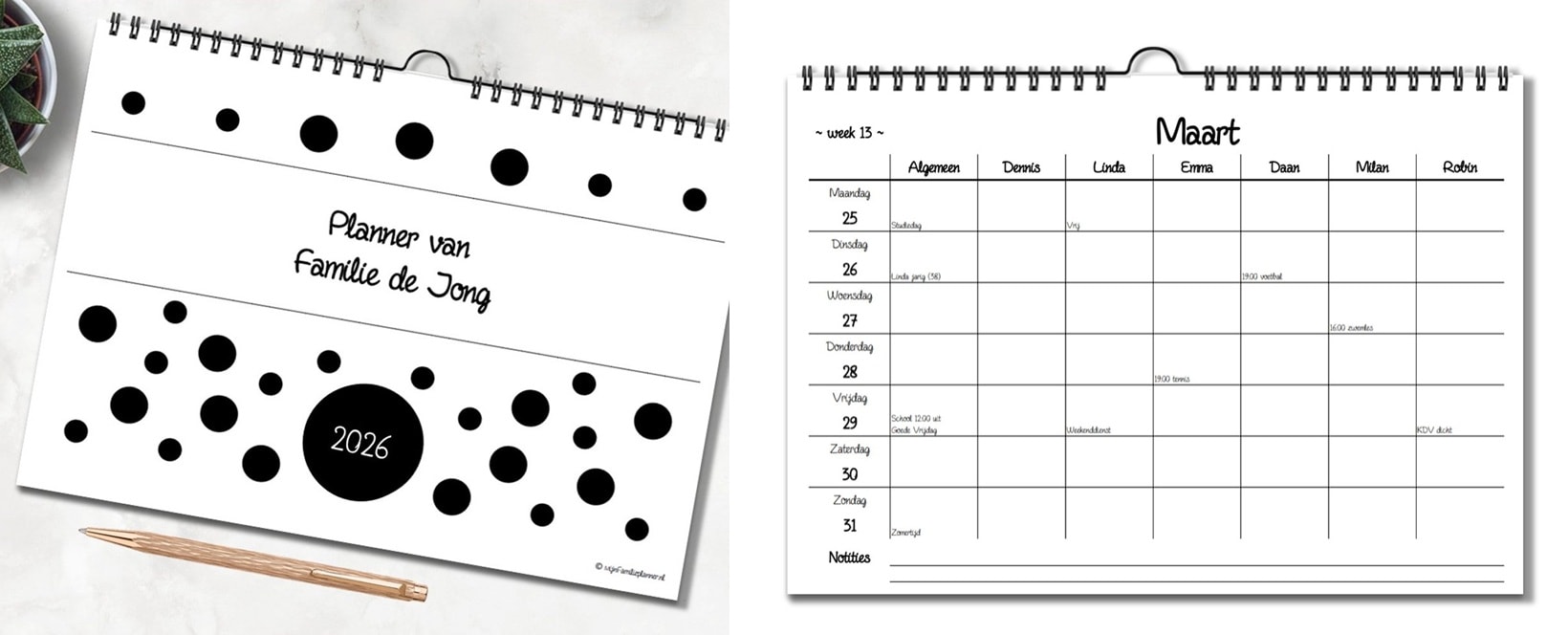 MijnFamilieplanner 2026, die je zelf kunt samenstellen en personaliseren MijnFamilieplanner