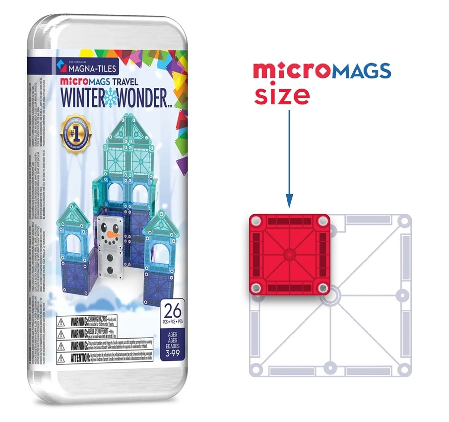 magna-tiles micromags winter wonder travelset, en wat het verschil in formaat is  Magna-Tiles