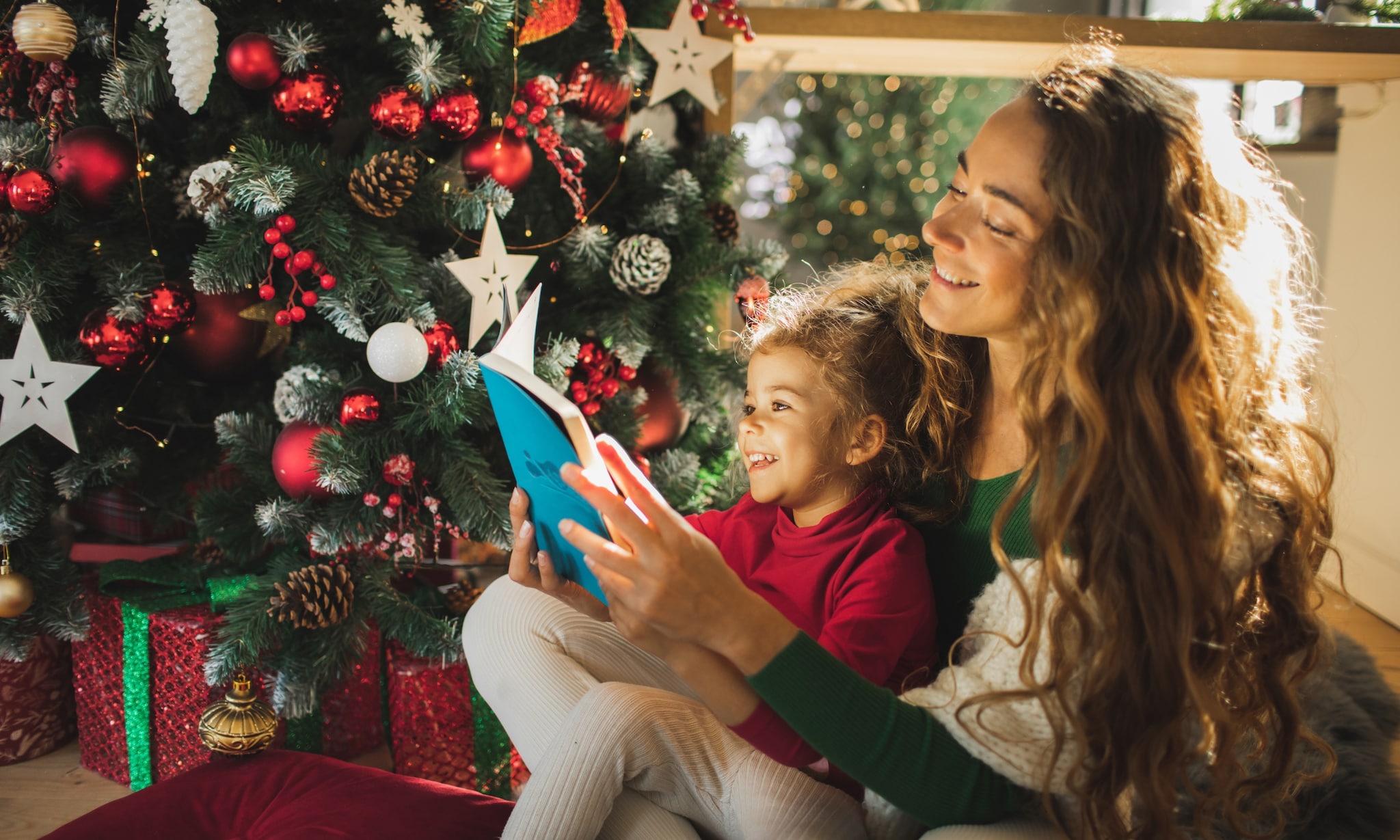 Boek voorlezen met kerst -