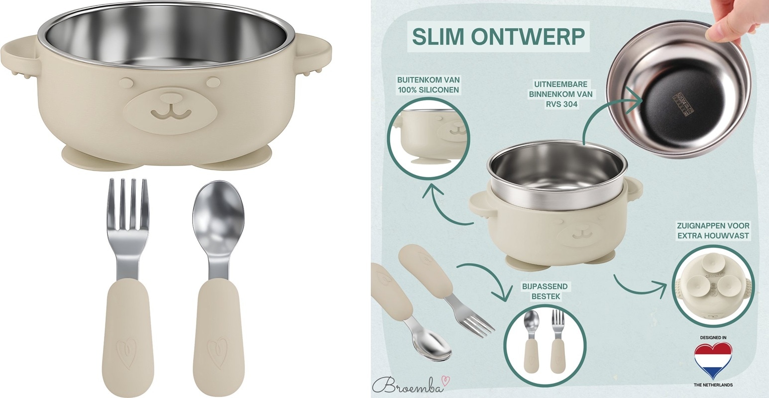 broemba rvs serviesset baby en peuter Broemba