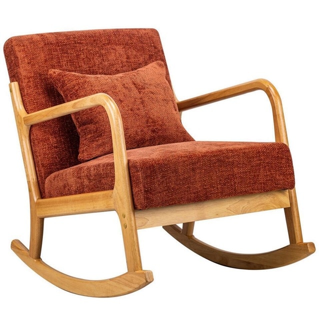 leen bakker schommelstoel met houten frame Nordlys