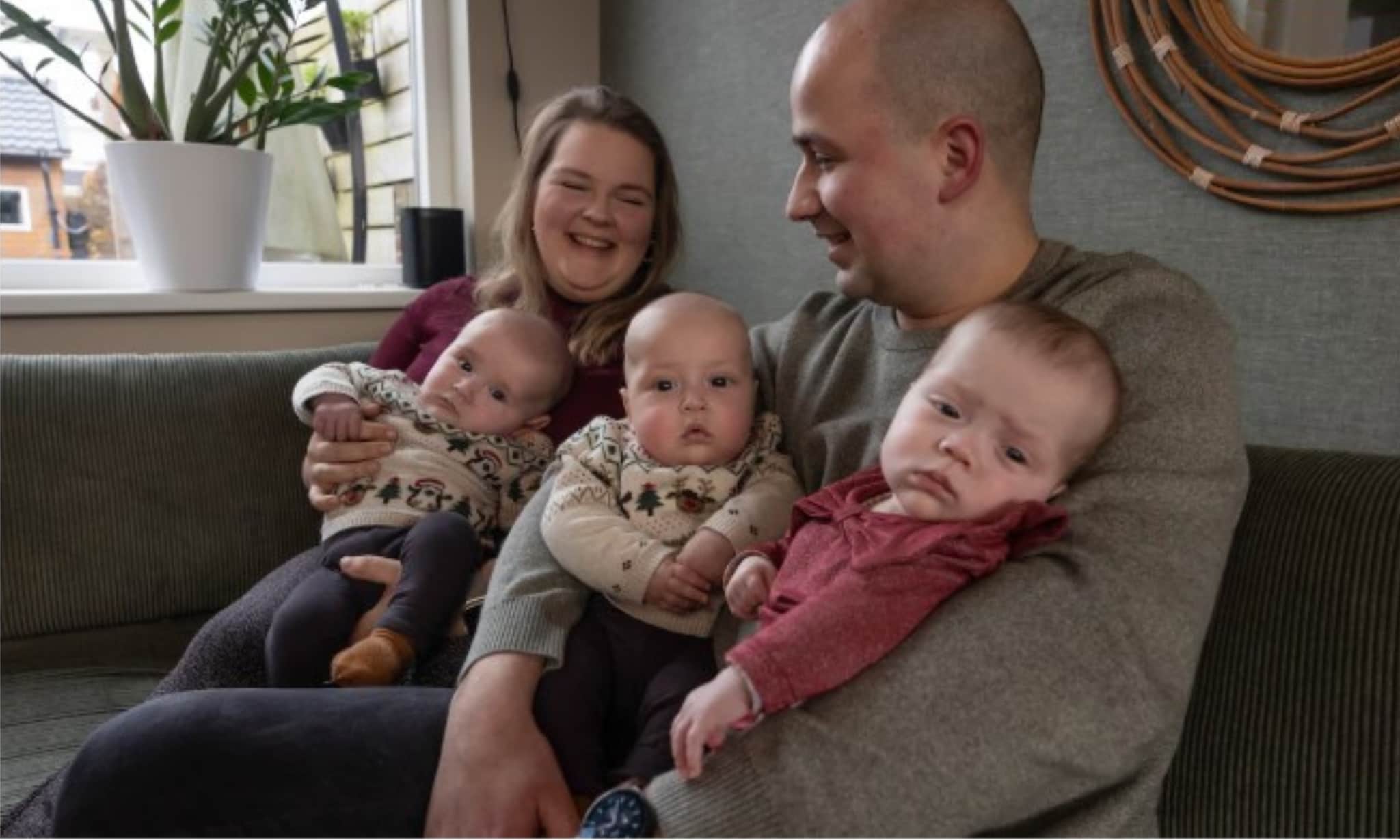 Lindsey en Robin kregen een drieling. Rob Voss