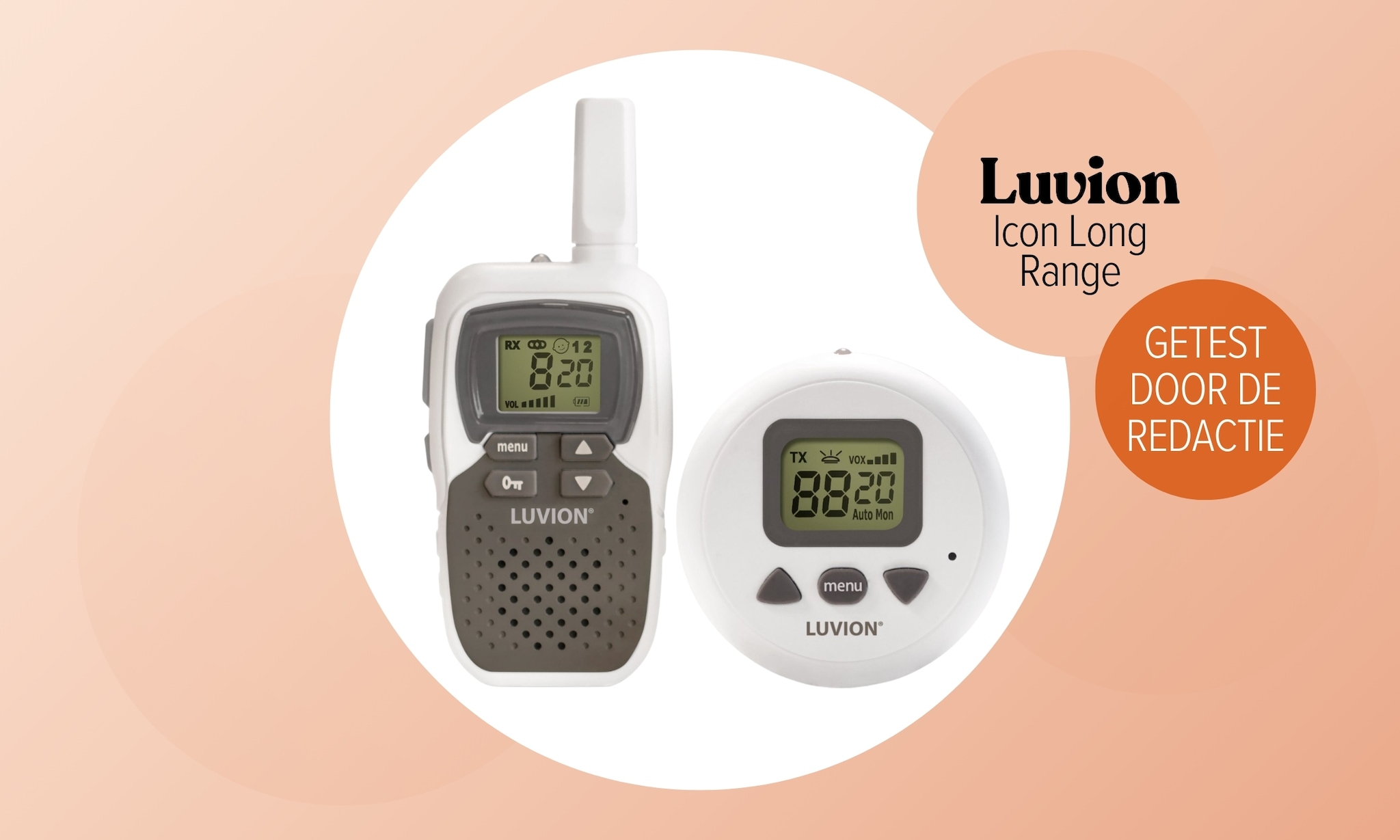 luvion icon long range is een van de babyfoons zonder camera, getest door ouders van nu Luvion