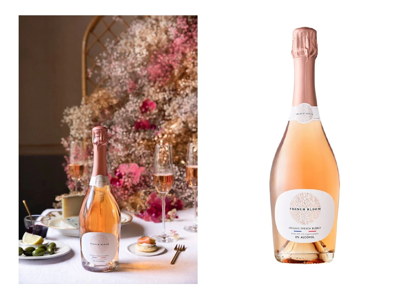 Le Rosé van French Bloom is een mousserende rosé met 0.0 procent alcohol French Bloom