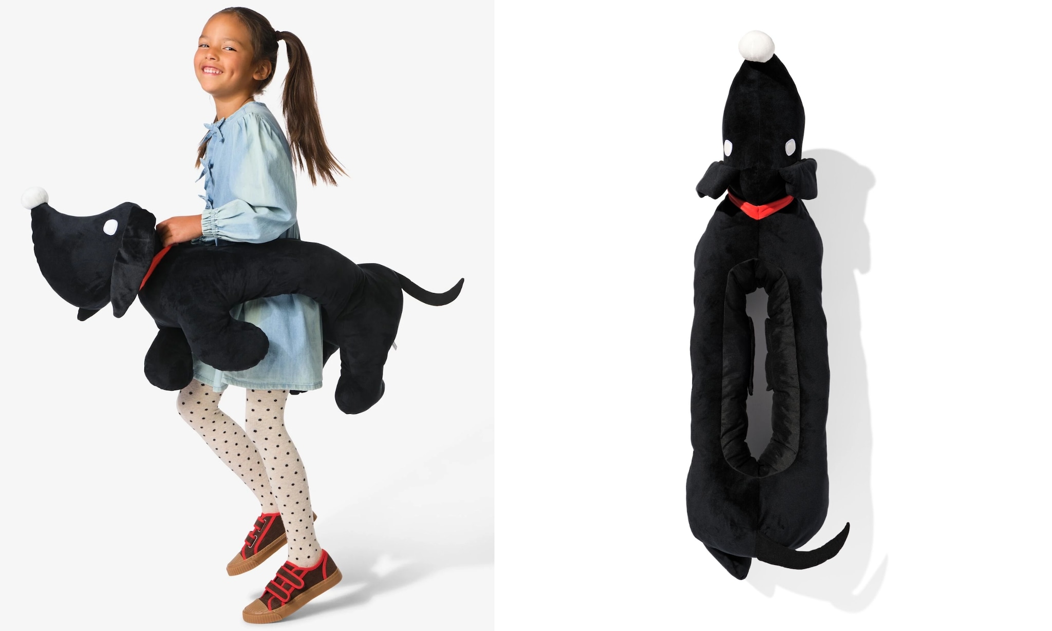 meisje draagt takkie carnavalskostuum van hema HEMA