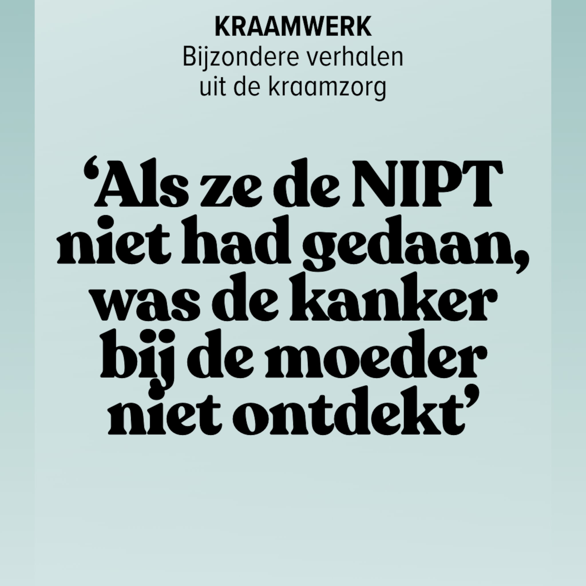Kraamwerk - kanker tijdens zwangerschap