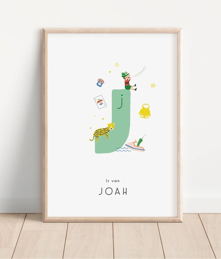 alfabet letter poster als kraamcadeau ShopvanKira