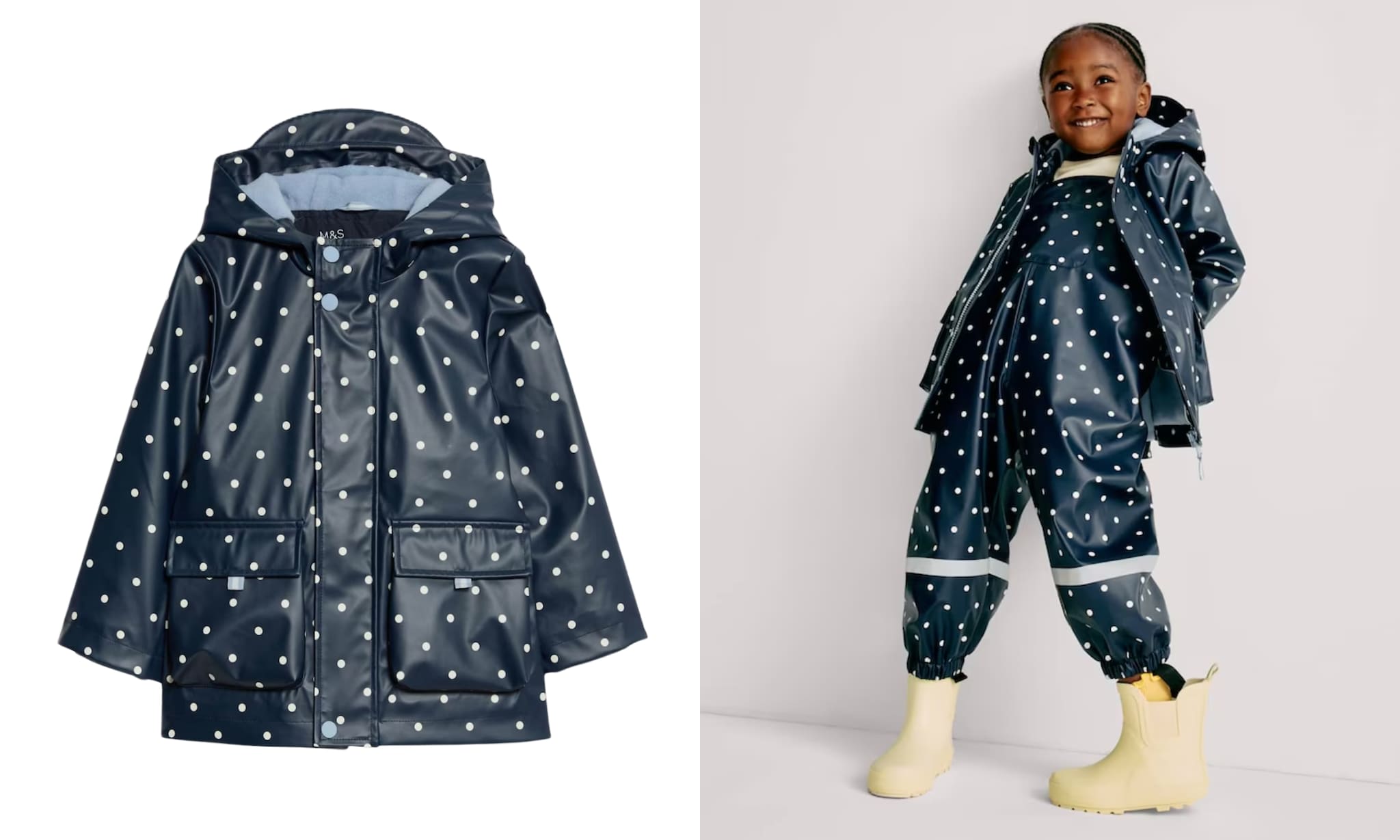 Marks & Spencer regenjas kinderen polkadot stippenprint Marks & Spencer