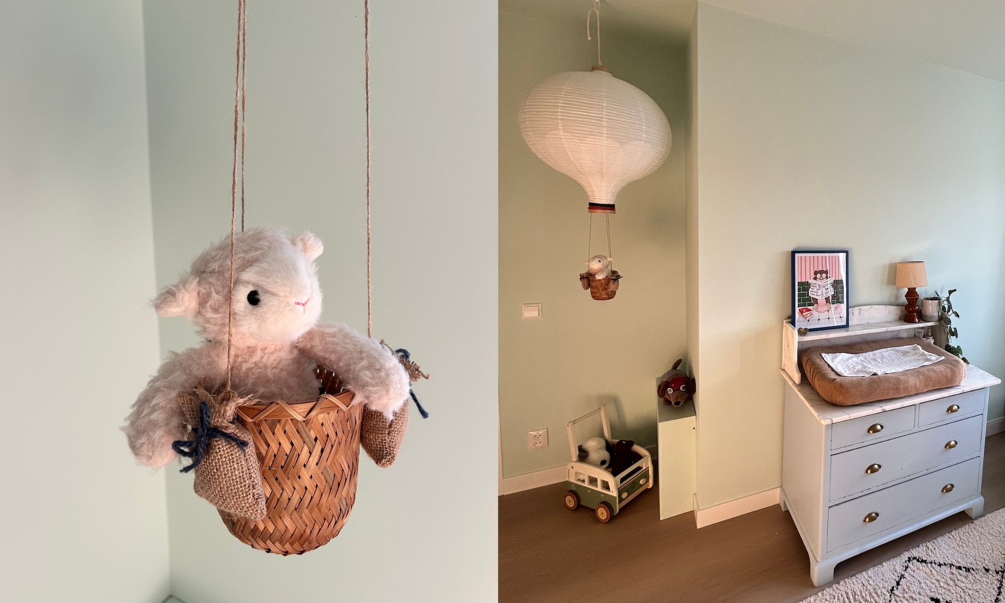 Britte van Weert (KZK) deelt een DIY voor een luchtballon op de babykamer privébeeld