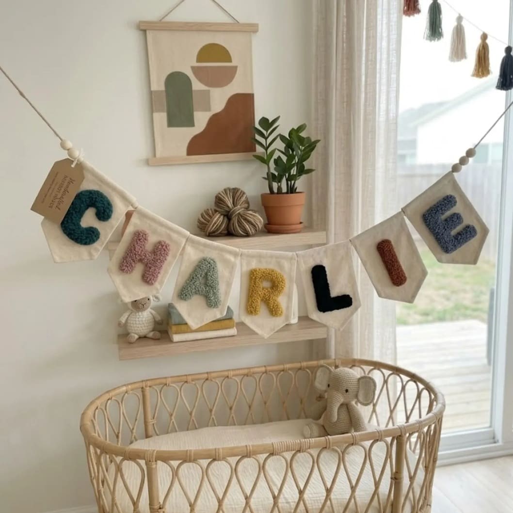 vilten naamslinger getufte stof Hazxes (Etsy)